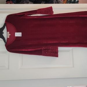 Red velvet dress